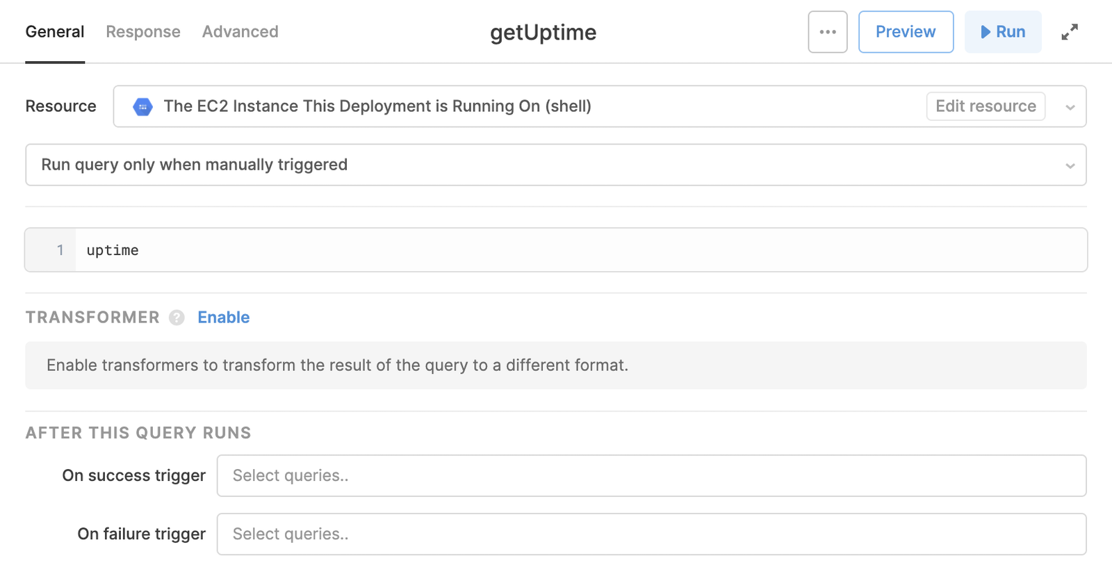Uptime query